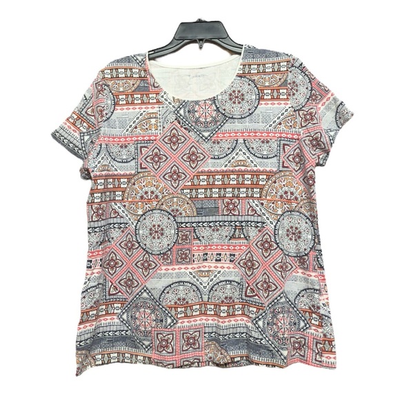 Kim Rogers Pink and White Boxy Short Sleeve T-Shirt - Picture 1 of 4